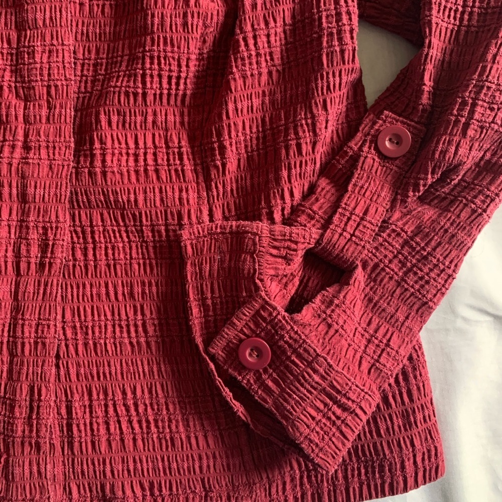 CJ Banks Button-Down Burgundy Shirt sz 10 (X) - Picture 4 of 5
